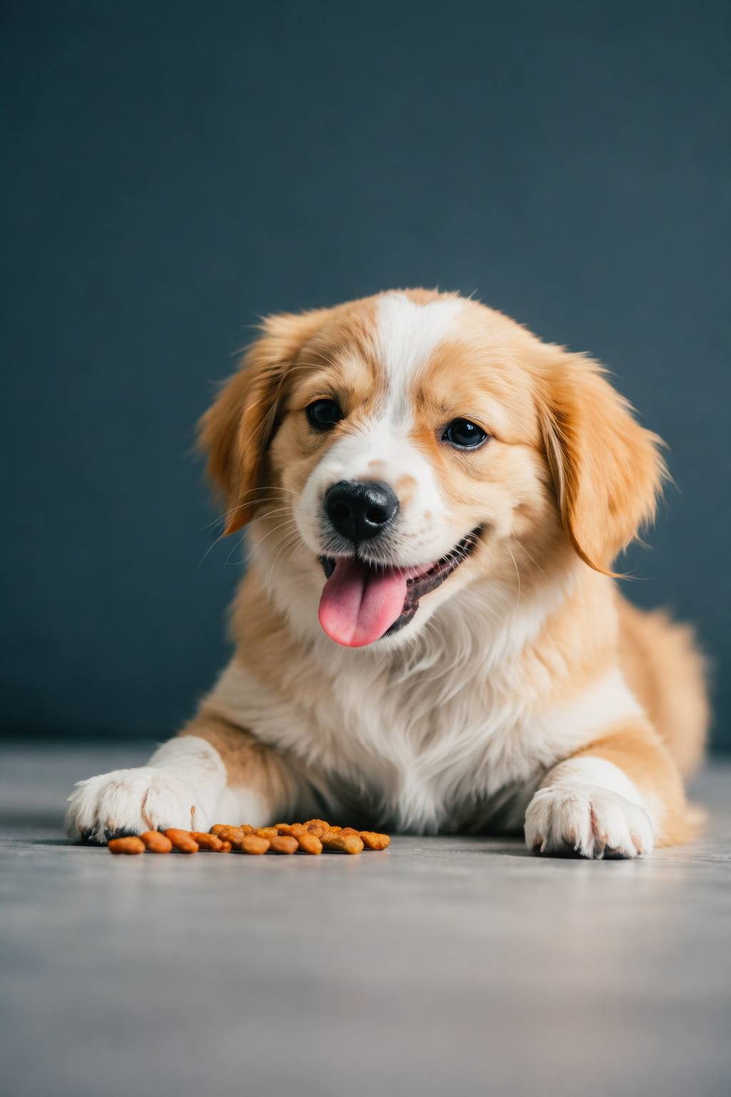 건강한 사료를 먹는 강아지